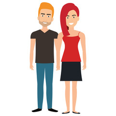 Fototapeta premium lovers couple avatars characters