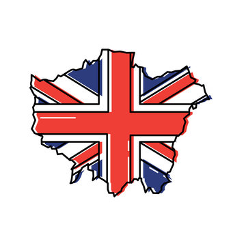 flag and map of london united kingdom icon image vector illustrationd design 
