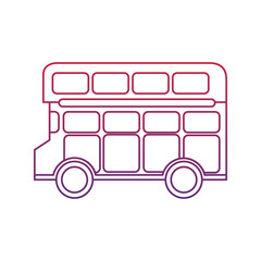 bus double deck icon image vector illustration design  red to blue ombre line