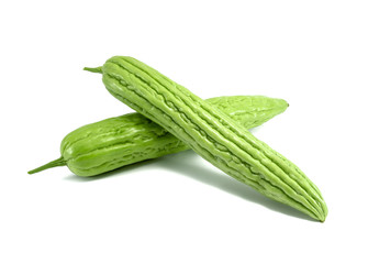 Bitter melon , Bitter gourd on white background. with clipping path