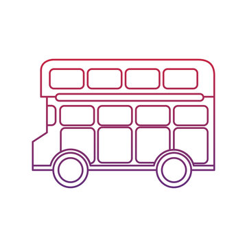 bus double deck icon image vector illustration design  red to blue ombre line