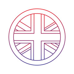 flag emblem  united kingdom icon image vector illustrationd design  red to blue ombre line