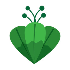 flower green petals floral icon image vector illustration design 