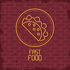 Taco neon lights icon icon vector illustration graphic design