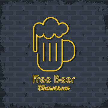 Free Beer neon lights icon icon vector illustration graphic design