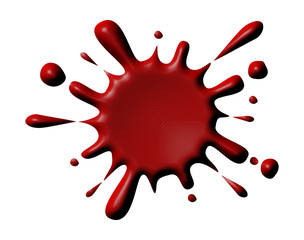 Red splash on white background