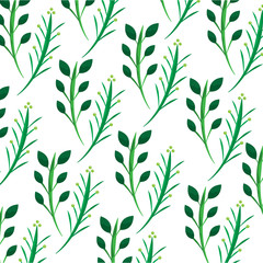 leaves on stem delicate pattern image vector illustration design 