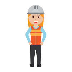 woman engineer or contractor icon image vector illustration design 