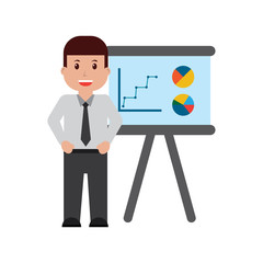 graph chart on board icon image vector illustration design 