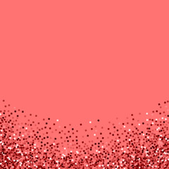 Red gold glitter. Abstract bottom with red gold glitter on pink background. Curious Vector illustration.