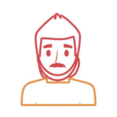 Modern arab man cartoon neon lines