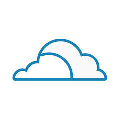 Cloud weather symbol neon lines