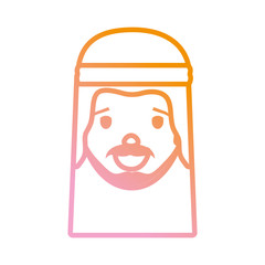 Arab man cartoon neon lines