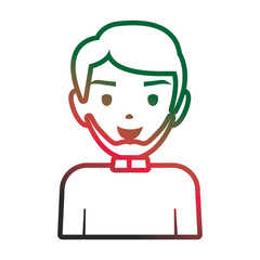 Modern arab man cartoon neon lines