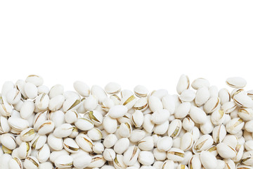 roasted pistachios nuts isolated on white background