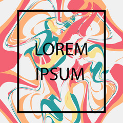 Marble ink card template. Vector illustration.