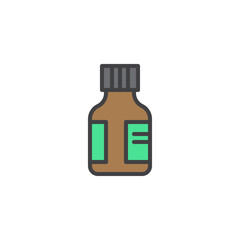 Mouthwash bottle filled outline icon, line vector sign, linear colorful pictogram isolated on white. Medicine jar symbol, logo illustration. Pixel perfect vector graphics