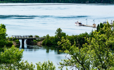 Bird's eye view of the Nipigon harbour in Nipigon, Ontario