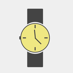Vector image of a wristwatch. Clock icon on a light background