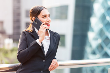 businesswoman talking on mobile phone