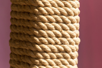 Rope rope on the pole as a background
