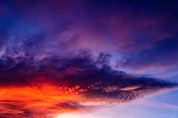 Beautiful sunset in the sky