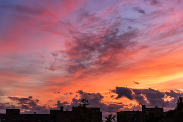 Beautiful sunset on Madrid