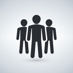 Group of people or group of users friends flat icon for apps and websites