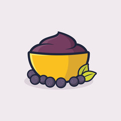 A bowl of acai illustration vector