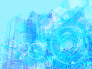 仮想空間とネットワークビジネスイメージ背景