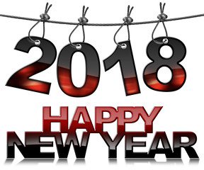 Obraz na płótnie Canvas Happy New Year 2018 with Steel Cable