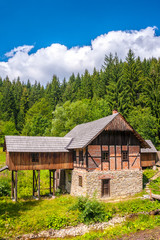 old sawmill in the museum Kysuce village, Slovakia, central Europe