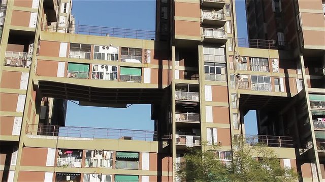 Torres de Salcedo or Conjunto Rioja Housing Complex in Parque Patricios Neighborhood, Buenos Aires, Argentina - Low Angle View