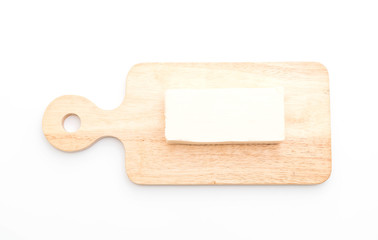 tofu on white background