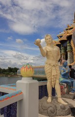 Statue of a beautiful angel in Thai temple.