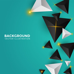 Abstract Triangle Background. 3D Triangles. Modern Wallpaper. Vector illustration