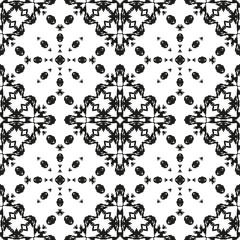 Black and White Seamless Ethnic Pattern