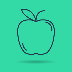 Isolated icon of linear apple