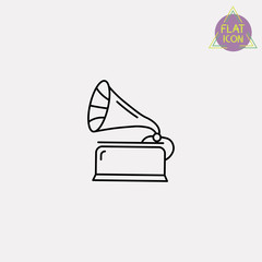 gramophone line icon
