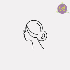 beauty woman silhouette line icon