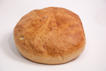  Loaf of bread on a white background