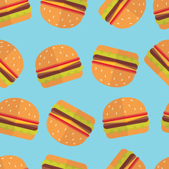 Seamless vector pattern with burger