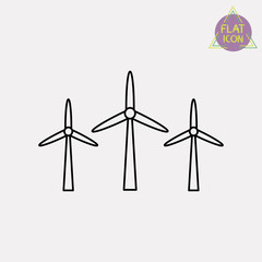 wind energy line icon