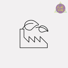 green factory line icon