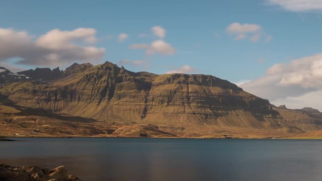 ICELAND –  2016 : Timelapse of Kirkjufell mountain in Snaefellsnes peninsula on a sunny day with beautiful landscape in view