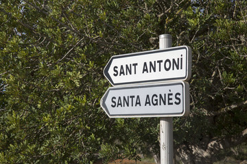 Sant Antoni and Santa Agnes Signpost; Ibiza