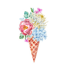Watercolor floral composition