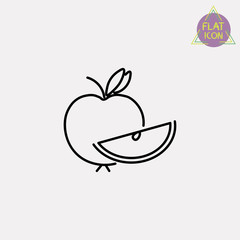 apple fruit line icon