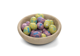 Colorful chocolate easter eggs