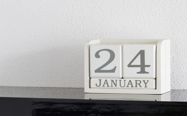 White block calendar present date 24 and month January